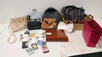Lot of 6 Handbags & Backpacks: Nine West, Beverly, Almostair, Quilted, Map Print, Tote