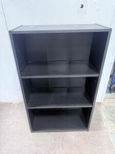 Black 3-Shelf Engineered Wood Bookcase, 36&rdquo;H x 30&rdquo;W, Fixed Shelves, Open Back