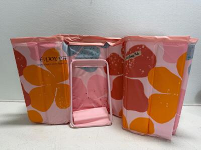 ENJOY LIFE Portable Cold Plunge Tub, 80 Gallon, Collapsible, Pink Floral, With Drain Hose