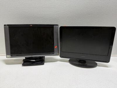 Vizio VA19L 19" LCD HDTV w/ HDMI, VGA + Compaq WF1907 19" LCD Monitor, Built-in Speakers (Tested)