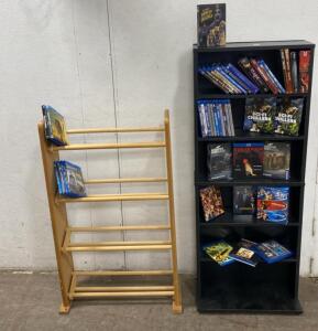 Large Horror & Action Movie Collection - Blu-ray/DVDs, Bourne, Firefly, 2 Shelves Included