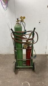Oxy-Acetylene Welding & Cutting Torch Kit with Cart, Oxygen/Acetylene Tanks, Regulators, Accessories