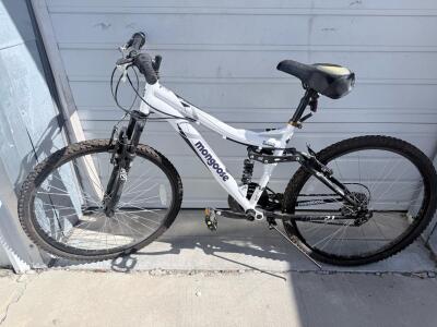 Mongoose Ledge 2.1 Full Suspension 26" Mountain Bike, 21-Speed, Aluminum Frame, White/Black