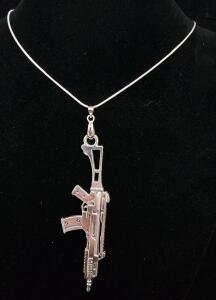 (1) AK 47 .925 Silver 24" Necklace