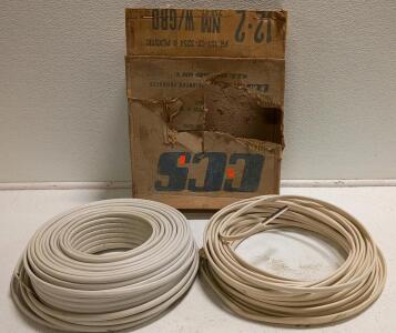 12-2 Romex Electrical Wire, CCS, Two Partial Rolls, With Ground, White PVC, PR 151-02-3254 D