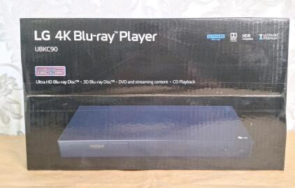 (1) LG 4K Blue Ray / DVD Player W/ WiFi, Model UBKC90