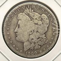 1900 Morgan Dollar, United States, 90% Silver, Well-Circulated, Cardboard Holder - 3