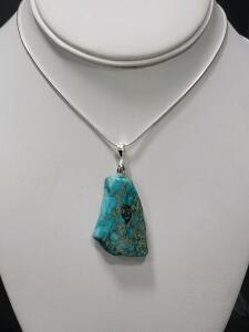 38ct. Sea Sediment Jasper Free-form Slice 24" Necklace