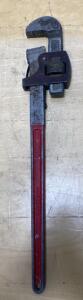 24" Adjustable Pipe Wrench, Red Steel Handle, Standard Jaw, Stamped "24"