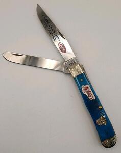 (1) Case XX Caribbean Blue Bone Sawcut Trapper Pocket Knife
