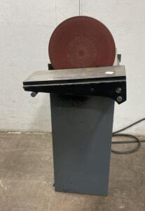 Industrial Disc Sander, 12" Disc, 1 HP Motor, 115/230V, Floor Stand with Table- Powers On