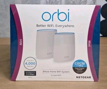 (1) Netgear Orbi Mini RBK22 Tri-band Whole Home WiFi System