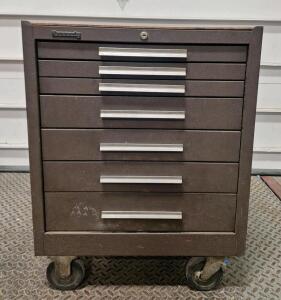 (1) Vintage Kennedy 7-Drawer Rolling Tool Box, W/O Key, 27"L x 18"W x 35"T