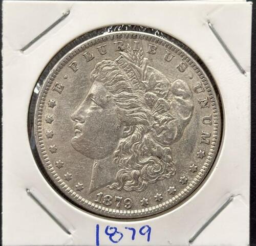 1879 Morgan Silver Dollar Philadelphia 90% Silver 38.1mm Eagle-Liberty Design Raw Coin