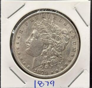 1879 Morgan Silver Dollar Philadelphia 90% Silver 38.1mm Eagle-Liberty Design Raw Coin
