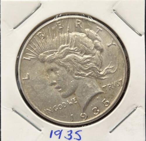 1935 Peace Silver Dollar, 90% Silver, Philadelphia Mint, KM#150, Last Year Issue