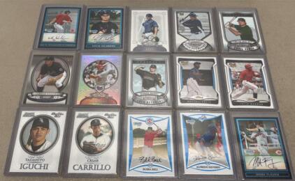 Lot of 15 Modern MLB Rookie and Prospect Baseball Cards - Bowman Chrome, Topps, Sterling