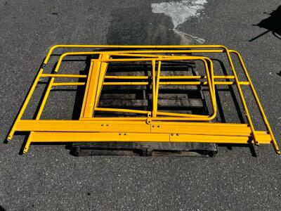 Yellow Powder-Coated Steel Scaffold Safety Rails, 5 Ft And 7 Ft Lengths, OSHA Compliant