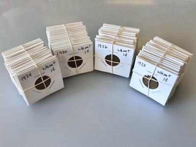 Pre-1930 Lincoln Wheat Cents &ndash; 1917&ndash;1926 &ndash; US 1&cent; Coins In Cardboard Flips, Approximately 80-100 Coins
