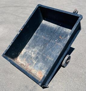 Steel Utility Dump Cart Trailer, 10 cu ft, 750 lb Capacity, Manual Dump, 12" Wheels, Black