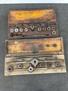 Greenfield No. 310 Little Giant Tap & Die Set, U.S.S./S.A.E., Wood Case, 1940s-60s, USA