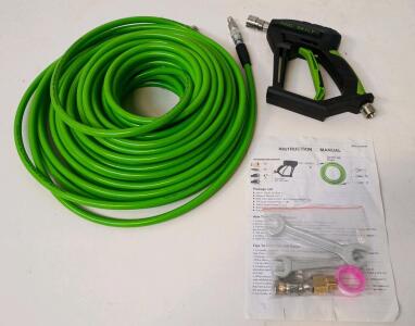 Tool Daily 100ft 1/4" Sewer Jetter Hose Kit, 5800 PSI, Spray Gun, Accessories