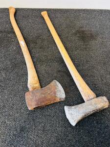 Vintage Single-Bit Felling Axes, 32&ndash;36" Hickory Handles, 3.5&ndash;4.5 lb Heads