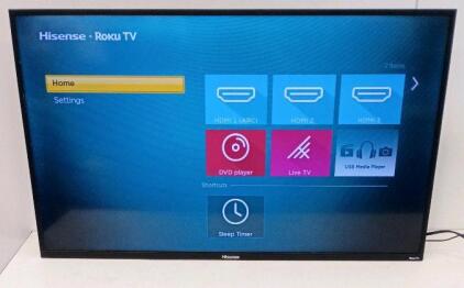 Hisense 40" 1080p Roku Smart TV, Wall Mount, Clear TV Antenna, May 2020, HDMI x3