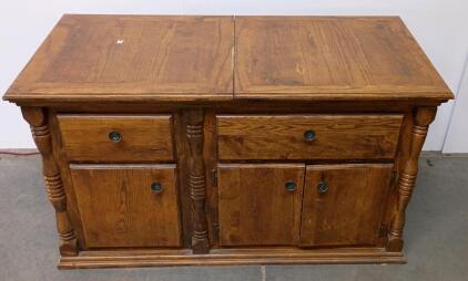 Sears Console AM/FM Stereo System 132.91931800 Turntable Cassette Deck In Wood Cabinet