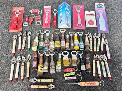 Large Vintage & Branded Bottle Openers &ndash; Coca-Cola, Budweiser, Beer Bottle Novelties, Keychains