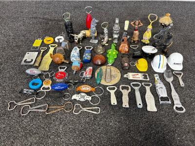Vintage Collection Of Coca-Cola, Coors, Bud Light, And Novelty Bottle Openers & Corkscrews