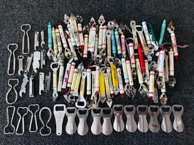 Vintage Bottle Opener Collection&mdash;75+ US-Made, Advertising, Corkscrew & Bar Tool Varieties