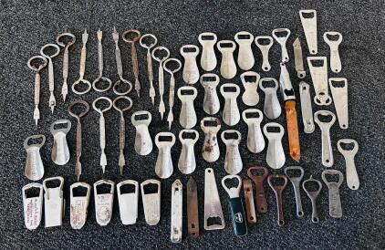 Vintage Bottle Opener Collection&mdash;Multiple Brands, Flat & Ring Styles, 1940s&ndash;1970s, Advertising