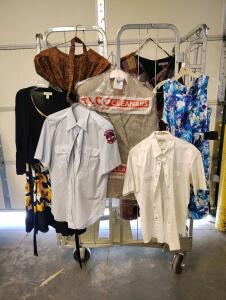 Assorted Lot of 7 Women's & Men's Clothing: Dresses, Dress Shirts, Blazer, Uniform