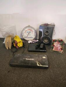 Rockford Fosgate Prime Car Audio Amplifier, Speaker, Sony DVD Player, Vintage Sign, Lot