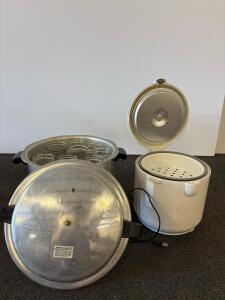 Aroma Rice Cooker & Mirro-Matic Pressure Canner with about 20 Pint Canning Jars, Manual, Used,tested and is working