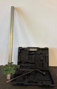 Manual Rail Track Jack with Hitachi Case, 5-Ton Capacity, 12-Inch Lift Height, Hitachi Hard Plastic Carrying Case, Black, Approx. 16"x13"x4", for Power Tools