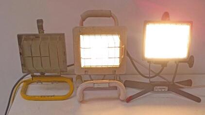 (3) All-Pro/Regency EDGE 500W Portable Halogen Work Light with Adjustable Head and Safety Cage