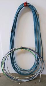 100ft 1/4" Air Hose & 50 ft 1/4" High-Pressure Industrial Spray Hose