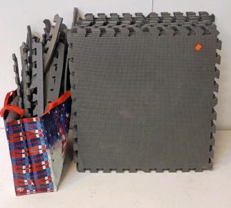 24 Interlocking 24"x24" Grey EVA Foam Floor Mats with Borders, 0.5" Thick, 120sq ft Coverage