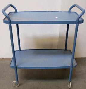 Industrial Utility Rolling Cart, 2 Shelves, 36" x 24", 1,000 lb Capacity, Blue