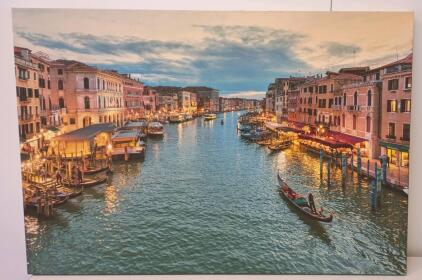 Venice Grand Canal Canvas Print, Gondolas and Historic Buildings, Gallery Wrap, 48"x32"