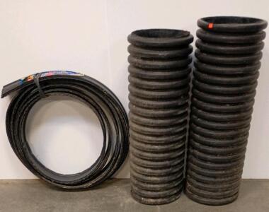 20 Ft Premium Grade Landscape Edging & Two 12"x4' Corrugated Drainage Pipes, Black Polyethylene