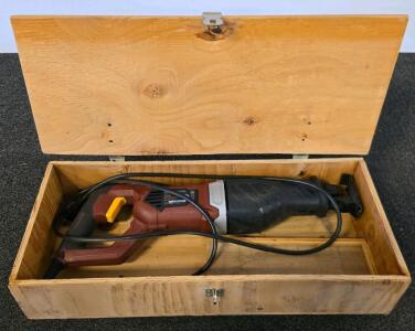 Chicago Electric Corded Reciprocating Saw, Used, with Wooden Box