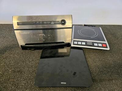 Food Saver (Powers On), Electric Cooktop (powers On), and Scale (requires Batteries)