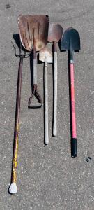 Assorted Shovels & Pitchfork Set &ndash; Includes BLACK JACK Fiberglass, Wood Handles, Various Styles