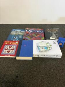 Assorted Lot: Abercrombie & Fitch Authentic Self Perfume, HP 68B Ink, Quilting & Reference Books