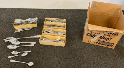 Gorham Ribbon Edge 18/10 Stainless Steel Flatware Set, Approx. 50-60 Pieces