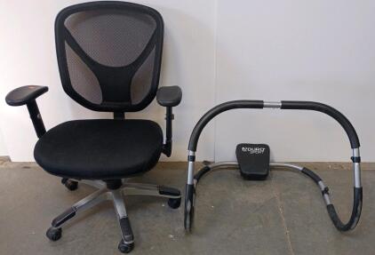 Aduro Sport Ab Roller/Abdominal Exercise Frame with Padded Headrest & Executive Office Chair 35"x24"