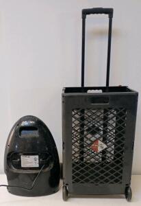 EyeVac Home EVH Touchless Vacuum 1000W Black w/ Power Cord & Olympia Pack-N-Roll Mesh Cart